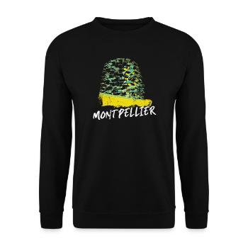Montpellier Dynamische Farben in der Architektur - Unisex Pullover - Schwarz - Vorne - Alina (178cm) & Michal (187cm)