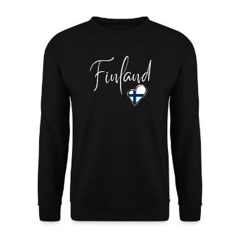 I love Finland, made in Finland - Unisex Sweatshirt - black - Front - Alina (178cm) & Michal (187cm)