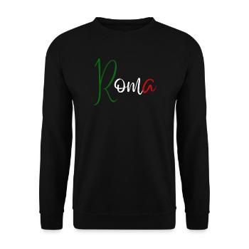 I love Rome, elegant minimalist design - Unisex Sweatshirt - black - Front - Alina (178cm) & Michal (187cm)