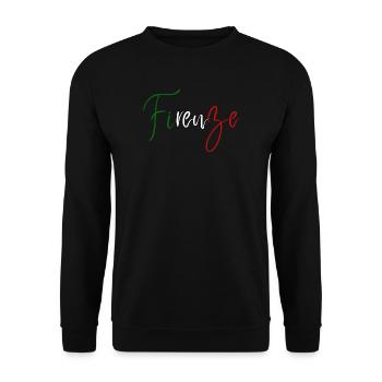 I love Florence, elegant minimalist design - Unisex Sweatshirt - black - Front - Alina (178cm) & Michal (187cm)