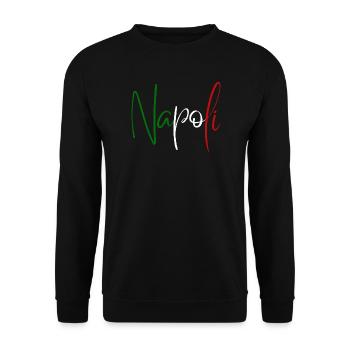 I love Naples, elegant minimalist design - Unisex Sweatshirt - black - Front - Alina (178cm) & Michal (187cm)