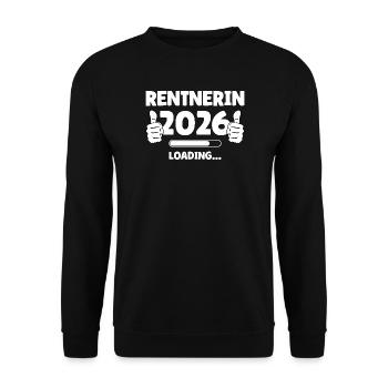 Retiree 2026 Loading Bar Design - Unisex Sweatshirt - black - Front - Alina (178cm) & Michal (187cm)