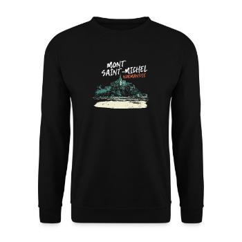 Stylized Mont Saint-Michel - Unisex Sweatshirt - black - Front - Alina (178cm) & Michal (187cm)