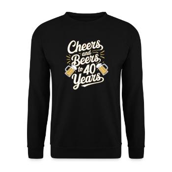 Cheers to 40 Years Beer Celebration - Unisex Sweatshirt - black - Front - Alina (178cm) & Michal (187cm)