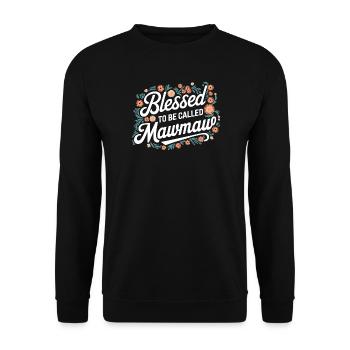to be Called Mawmaw Floral Design - Unisex Sweatshirt - black - Front - Alina (178cm) & Michal (187cm)