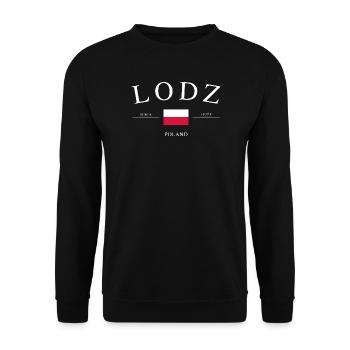 Łódź Polen – Urlaub Souvenir & Geschenk - Unisex Pullover - Schwarz - Vorne - Alina (178cm) & Michal (187cm)