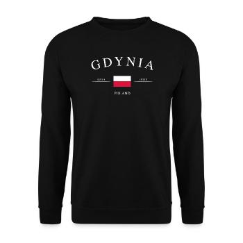 Gdynia Poland – Holiday Souvenir & Gift - Unisex Sweatshirt - black - Front - Alina (178cm) & Michal (187cm)