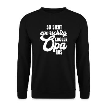 This is what a really cool grandpa looks like Compliment - Unisex Sweatshirt - black - Front - Alina (178cm) & Michal (187cm)