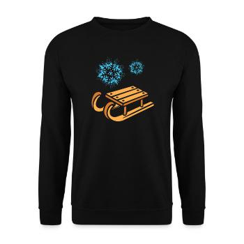 Sleigh with snowflakes cartoon - Unisex Sweatshirt - black - Front - Alina (178cm) & Michal (187cm)
