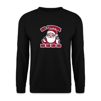 Pixel Vintage Retro Santa - Pas de café No Ho Ho Ho - Sweat-shirt Unisexe - noir - Devant - Alina (178cm) & Michal (187cm)