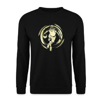 Basketballer Basketball Spieler Silhouette - Unisex Pullover - Schwarz - Vorne - Alina (178cm) & Michal (187cm)