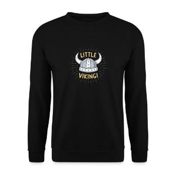 Kleiner Wikingerhelm - Unisex Pullover - Schwarz - Vorne - Alina (178cm) & Michal (187cm)