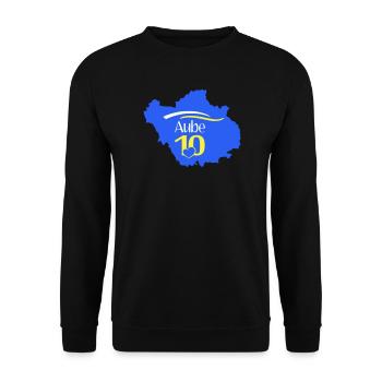 Aube 10 Carte Regionale Coeur - Sweat-shirt Unisexe - noir - Devant - Alina (178cm) & Michal (187cm)
