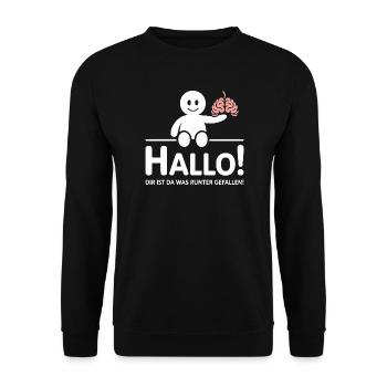 Hello you lost something brain saying - Unisex Sweatshirt - black - Front - Alina (178cm) & Michal (187cm)