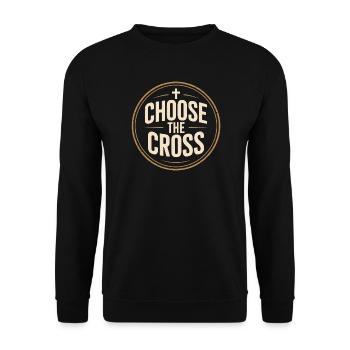 Christian Choose The Cross Cross Confession - Unisex Sweatshirt - black - Front - Alina (178cm) & Michal (187cm)