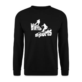 Winter Sports - Berge - Unisex Pullover - Schwarz - Vorne - Alina (178cm) & Michal (187cm)