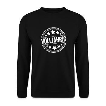 Timbre adulte – Drôle 18e anniversaire Desig - Sweat-shirt Unisexe - noir - Devant - Alina (178cm) & Michal (187cm)