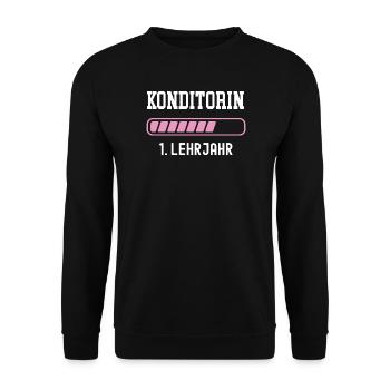 Confectioner training 1 year of apprenticeship first year apprenticeship - Unisex Sweatshirt - black - Front - Alina (178cm) & Michal (187cm)