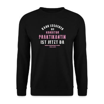 Konditor Praktikantin Danke Praktikum Konditorei - Unisex Pullover - Schwarz - Vorne - Alina (178cm) & Michal (187cm)
