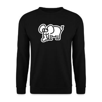 Kleiner Elefant – süßes Safari Comic Tier-Motiv - Unisex Pullover - Schwarz - Vorne - Alina (178cm) & Michal (187cm)
