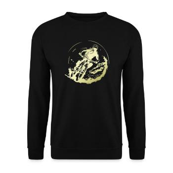 Mountain Bike Bicycle Silhouette - Unisex Sweatshirt - black - Front - Alina (178cm) & Michal (187cm)