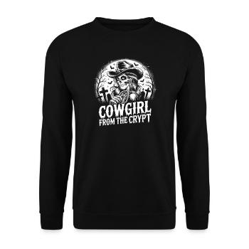 Western Girl from the Crypt - Halloween Design - Unisex Sweatshirt - black - Front - Alina (178cm) & Michal (187cm)