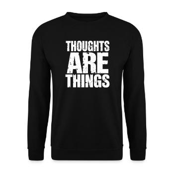 Gedanken nehmen Gestalt an - Unisex Pullover - Schwarz - Vorne - Alina (178cm) & Michal (187cm)
