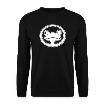 Frog Face: Smiley, Tropics & Nature - Unisex Sweatshirt - black - Front - Alina (178cm) & Michal (187cm)