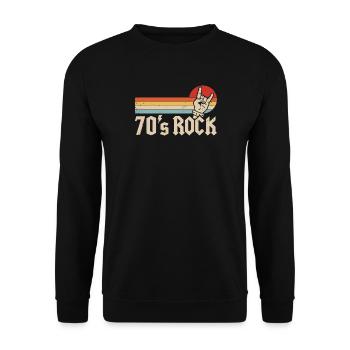 70s Rock Music 1970s Metal Band Theme Party - Unisex Sweatshirt - black - Front - Alina (178cm) & Michal (187cm)