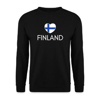 Heart with Finland flag, I love Finland - Unisex Sweatshirt - black - Front - Alina (178cm) & Michal (187cm)