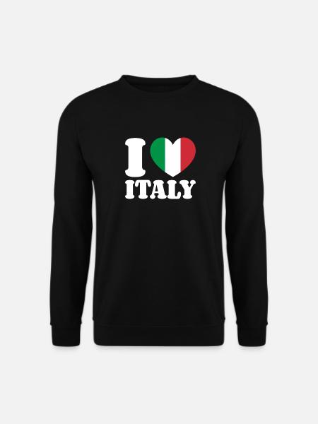 I Love Italy Italy Italian Flag Heart - Unisex Sweatshirt - black