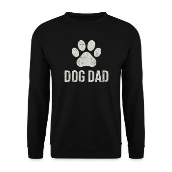 Pfote Hund Papa Fußabdruck - Unisex Pullover - Schwarz - Vorne - Alina (178cm) & Michal (187cm)
