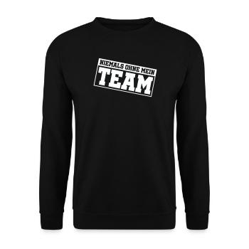 niemals_ohne_mein_team_- - Unisex Sweatshirt - black - Front - Alina (178cm) & Michal (187cm)