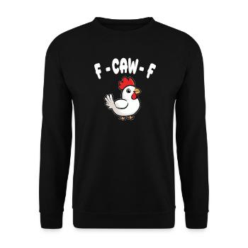 F-CAW-F - Poulet - Sweat-shirt Unisexe - noir - Devant - Alina (178cm) & Michal (187cm)