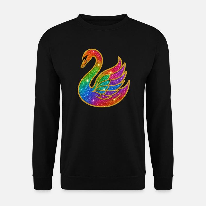 Regenbogen Glitzer Schwan Mutter - Unisex Pullover - Schwarz