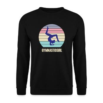 Turnerin Gymnastik Handstand Turnen Akrobatik - Unisex Pullover - Schwarz - Vorne - Alina (178cm) & Michal (187cm)