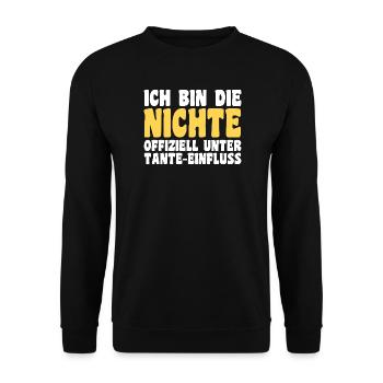 Motif familial neveu - Sweat-shirt Unisexe - noir - Devant - Alina (178cm) & Michal (187cm)