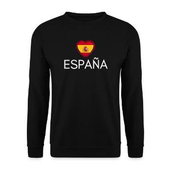Heart with Spanish flag, Spanish pride - Unisex Sweatshirt - black - Front - Alina (178cm) & Michal (187cm)
