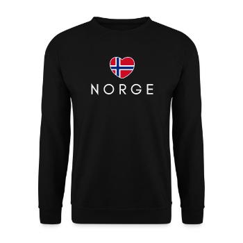 Heart with Norwegian flag, Norwegian pride - Unisex Sweatshirt - black - Front - Alina (178cm) & Michal (187cm)