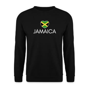 Heart with Jamaican flag, Jamaican pride - Unisex Sweatshirt - black - Front - Alina (178cm) & Michal (187cm)
