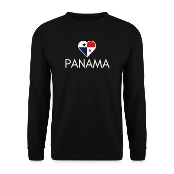 Heart with Panama flag, I love Panama - Unisex Sweatshirt - black - Front - Alina (178cm) & Michal (187cm)
