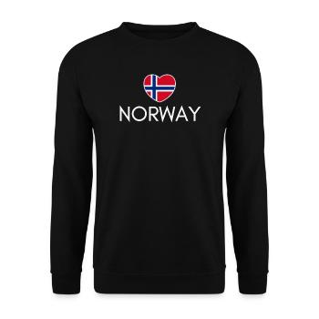 Heart with Norway flag, I love Norway - Unisex Sweatshirt - black - Front - Alina (178cm) & Michal (187cm)