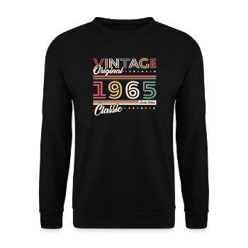 1965 Vintage Rétro Cadeau D'anniversaire - Sweat-shirt Unisexe - noir - Devant - Alina (178cm) & Michal (187cm)