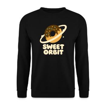 Süßer Orbit Donutplanet - Unisex Pullover - Schwarz - Vorne - Alina (178cm) & Michal (187cm)