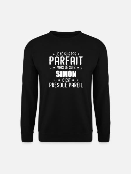 Simon: authentic, imperfect, top, perfection - Unisex Sweatshirt - black