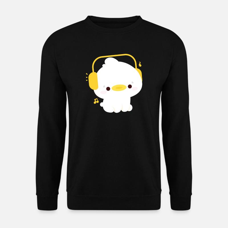 Ente mit Kopfhörern - Unisex Pullover - Schwarz