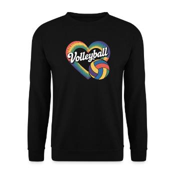 Volleyball Herz Volleyballer - Unisex Pullover - Schwarz - Vorne - Alina (178cm) & Michal (187cm)