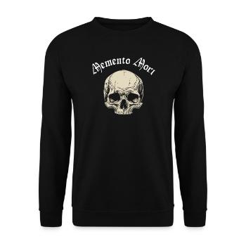 Skull Gothic Font Memento Mori - Unisex Sweatshirt - black - Front - Alina (178cm) & Michal (187cm)