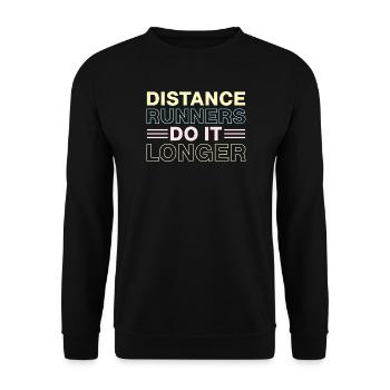 Running Distance Runners Do It Longer Marathon - Unisex Pullover - Schwarz - Vorne - Alina (178cm) & Michal (187cm)