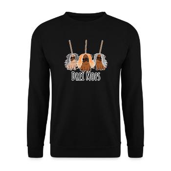 Two pugs - dogs or grooming equipment? Dog humor? - Unisex Sweatshirt - black - Front - Alina (178cm) & Michal (187cm)